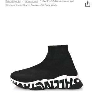 Balenciaga Black and White Knit Sneakers